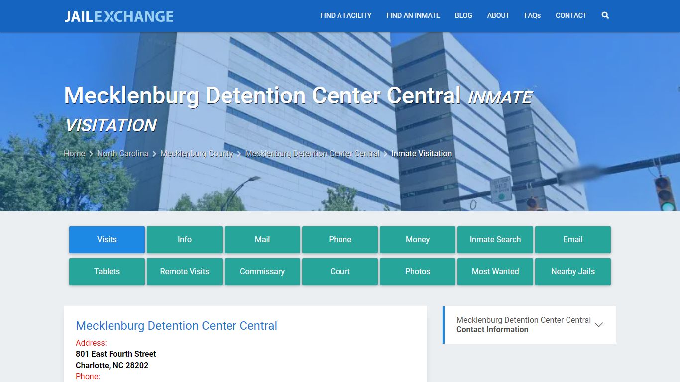 Inmate Visitation - Mecklenburg Detention Center Central, NC